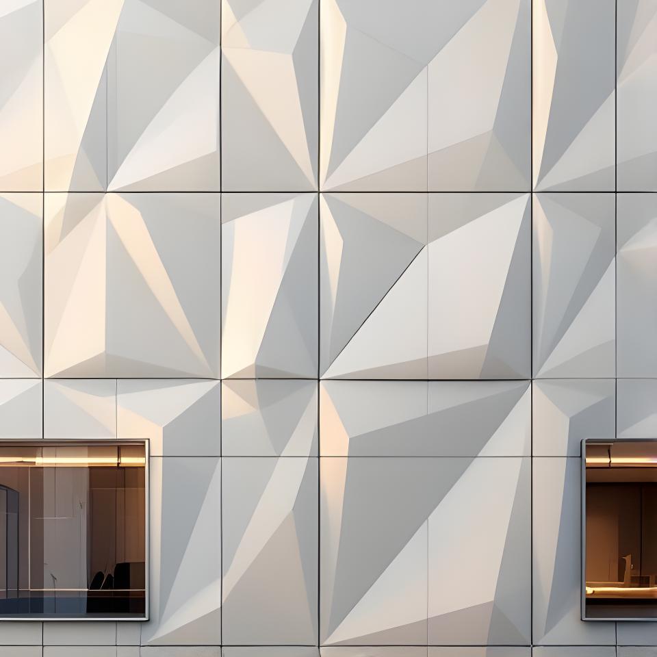 Fachada arquitectónica contemporánea con paneles de aluminio fabricados a medida y líneas limpias